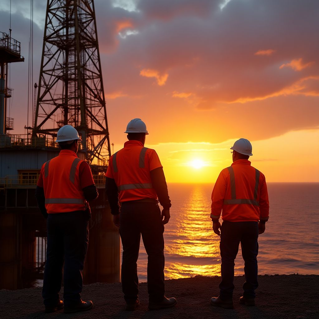 Plataforma petrolera en operación
